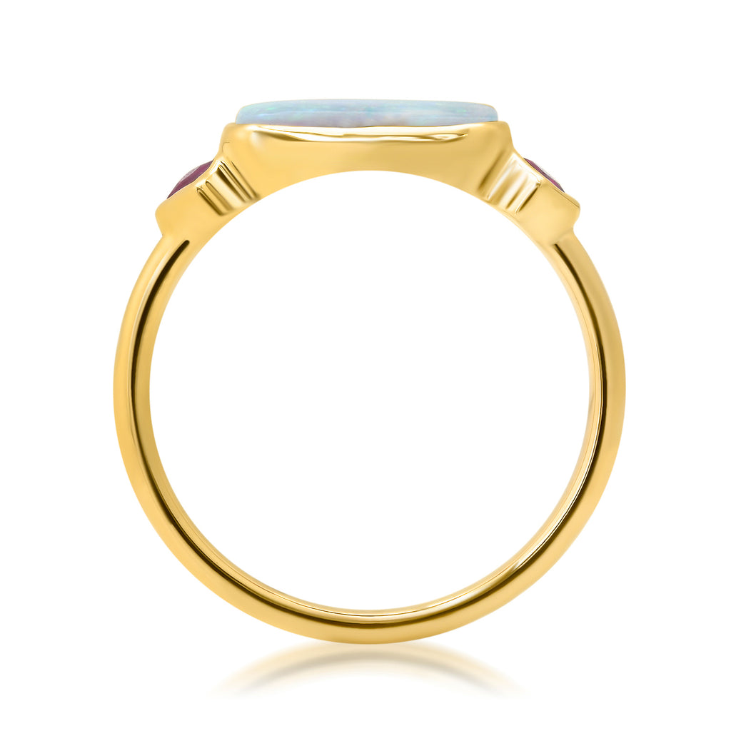 Amelia Opal and Ruby Ring - Rosedale Jewelry