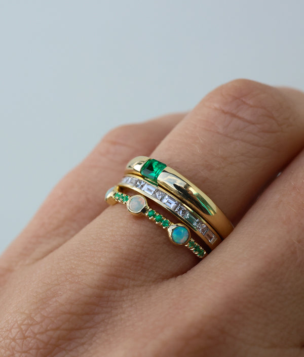 Opal Emerald Trinity Ring - Rosedale Jewelry