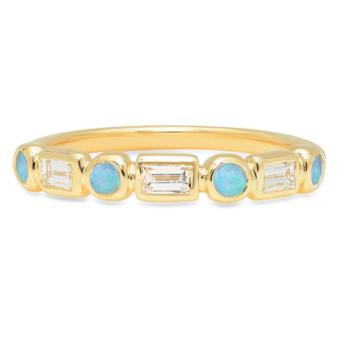 Alternating Diamond Opal Band - Rosedale Jewelry