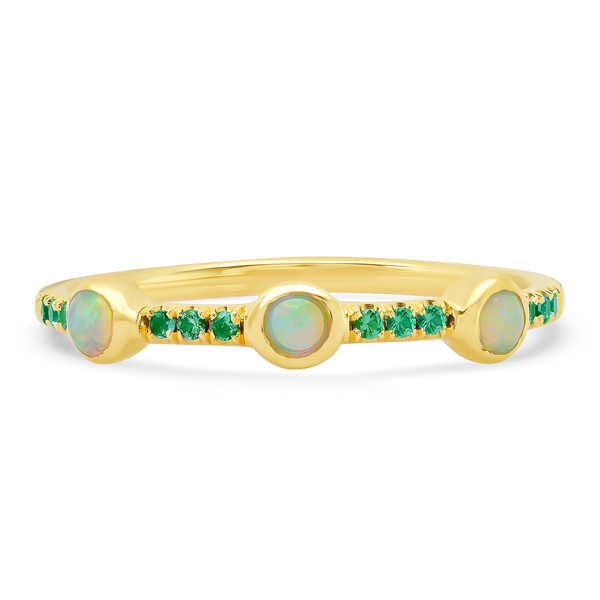 Opal Emerald Trinity Ring - Rosedale Jewelry