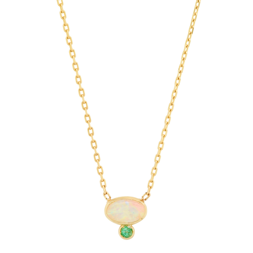 Astra Opal Emerald Necklace - Rosedale Jewelry