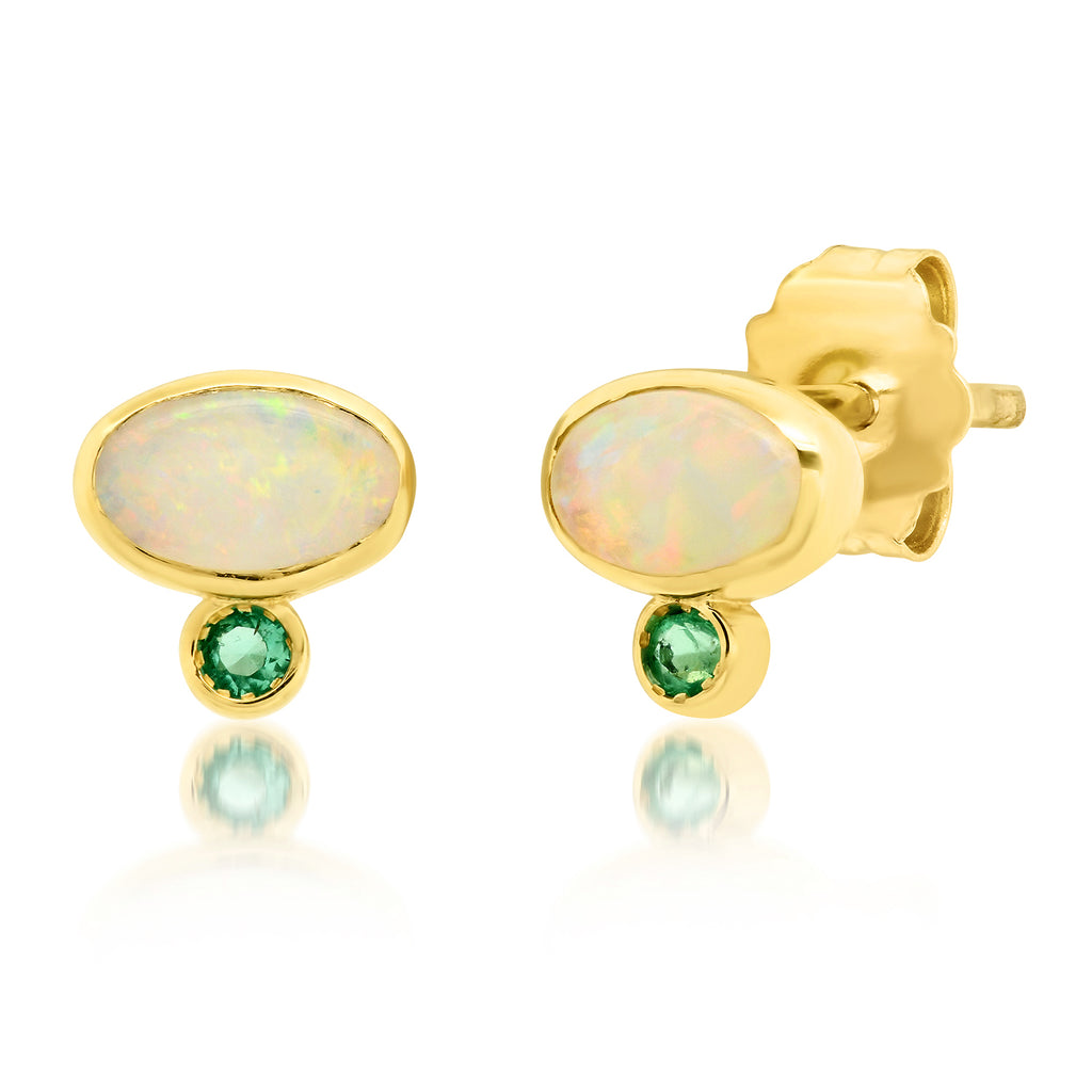 Astra Opal Emerald Earrings - Rosedale Jewelry