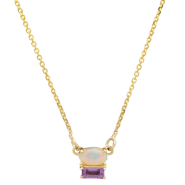 Inflection Opal Sapphire Necklace - Rosedale Jewelry
