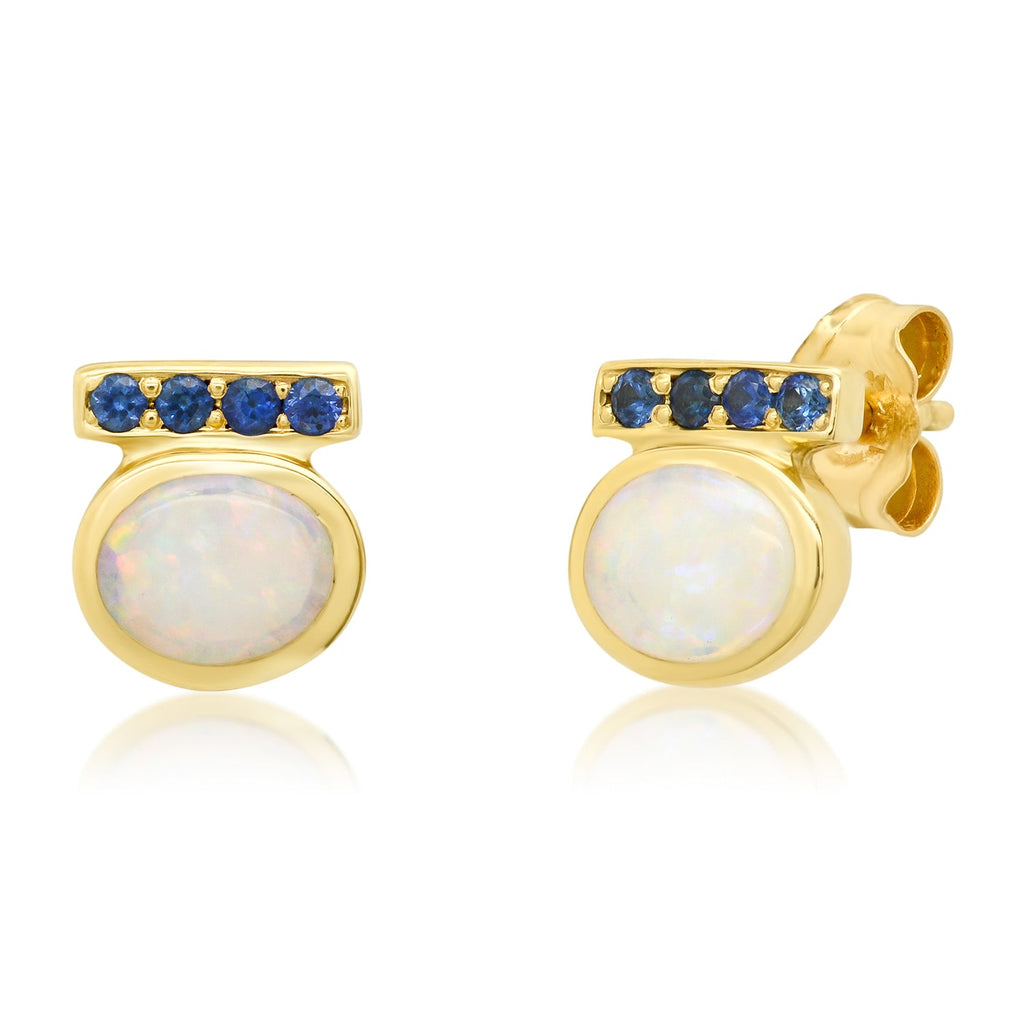 Opal sapphire earrings Clearance