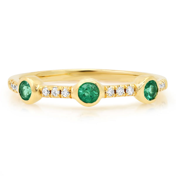 Trinity Pave Emerald Band - Rosedale Jewelry