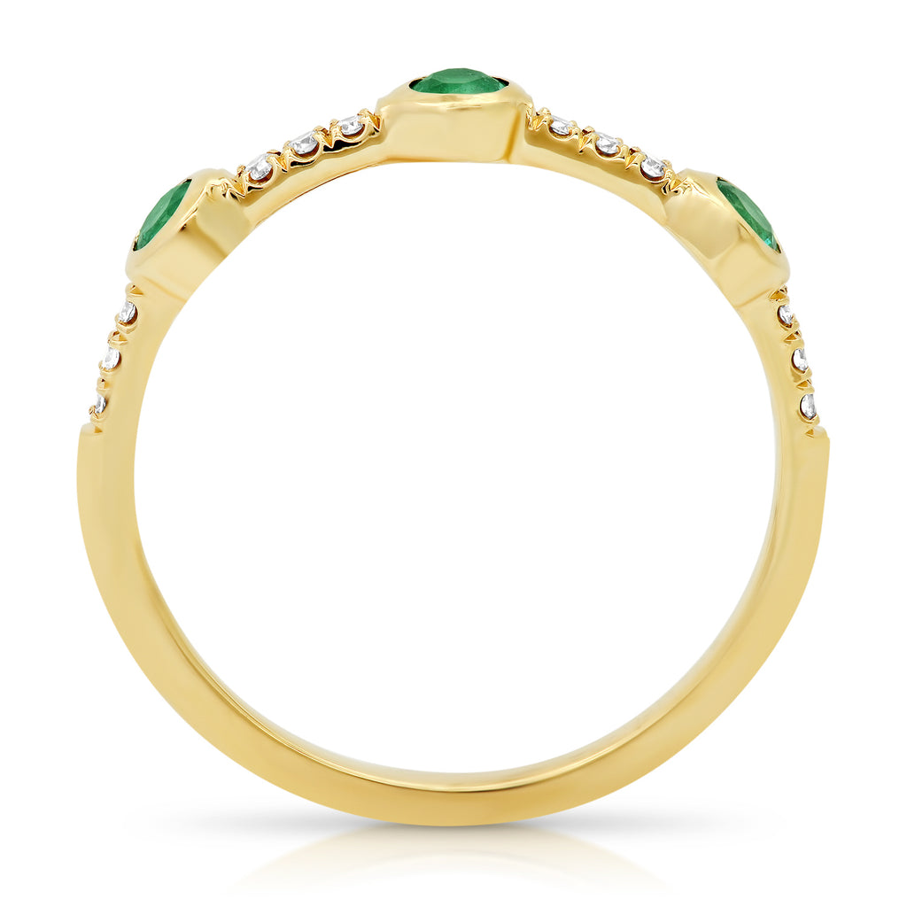 Trinity Pave Emerald Band - Rosedale Jewelry