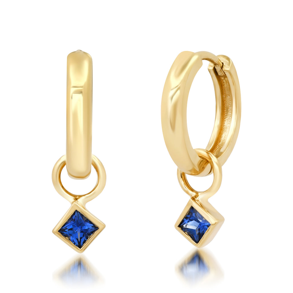 Topsy Turvy Sapphire Hoops - Rosedale Jewelry