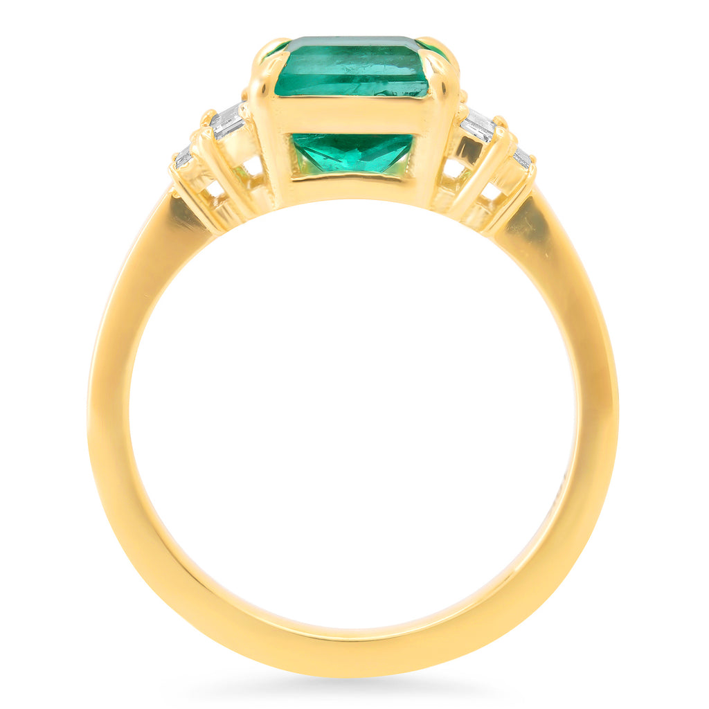 The Gemma Ring with an Emerald Cut Emerald - Rosedale Jewelry