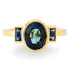The Phoebe Ring with an Oval Teal Sapphire - Rosedale Jewelry
