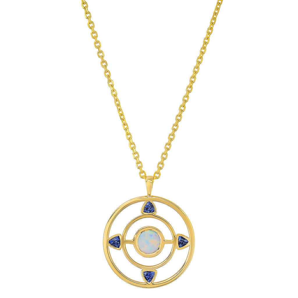 The Evelyn Opal Sapphire Pendant - Rosedale Jewelry