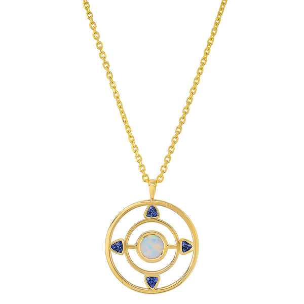 The Evelyn Opal Sapphire Pendant - Rosedale Jewelry