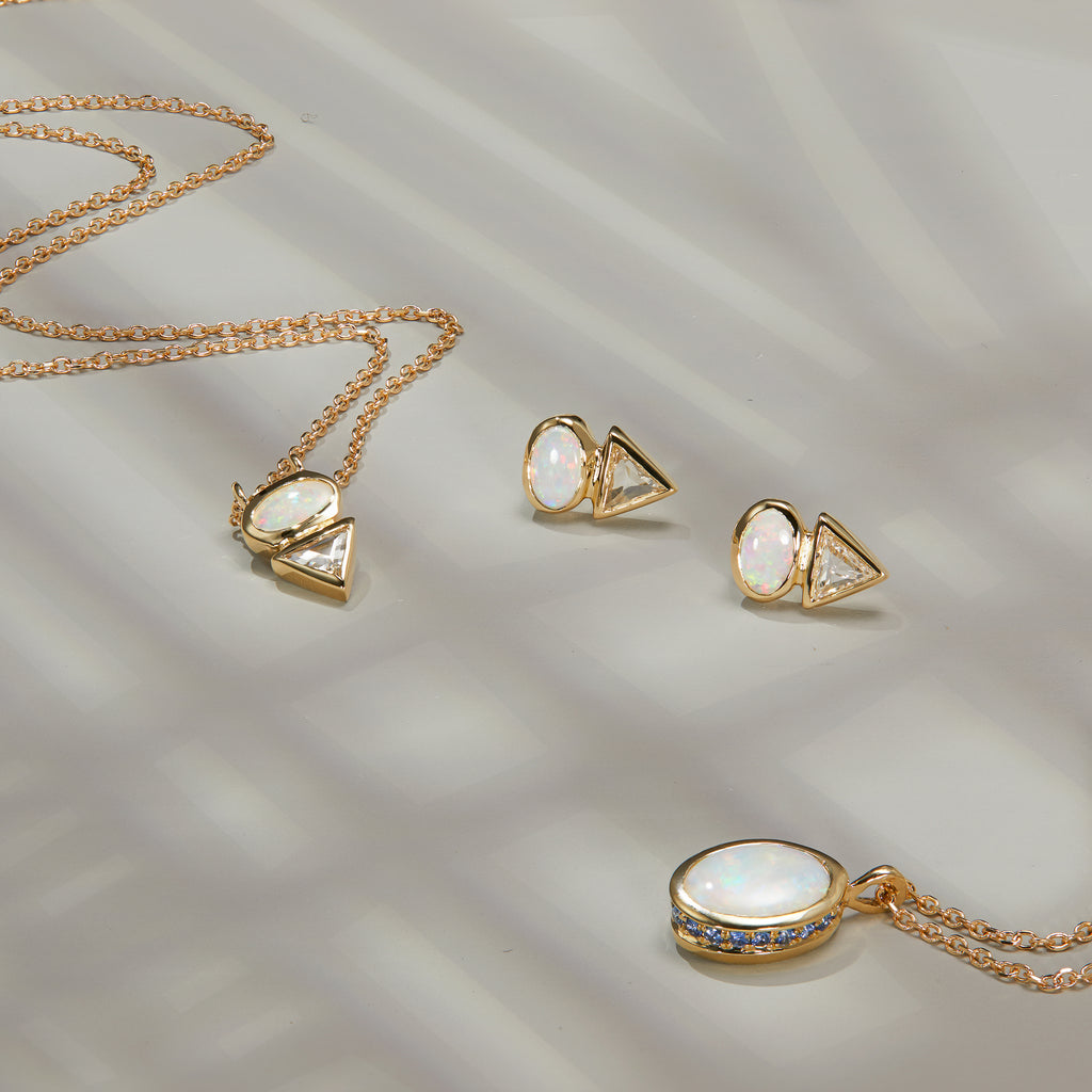 Eos III Opal & Diamond Earrings - Rosedale Jewelry