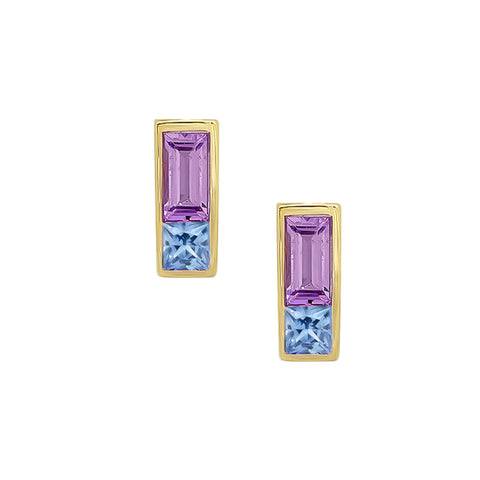 Sapphire Duet Earrings Purple/Blue - Rosedale Jewelry