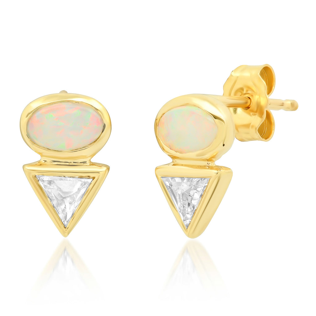 Eos III Opal & Diamond Earrings - Rosedale Jewelry