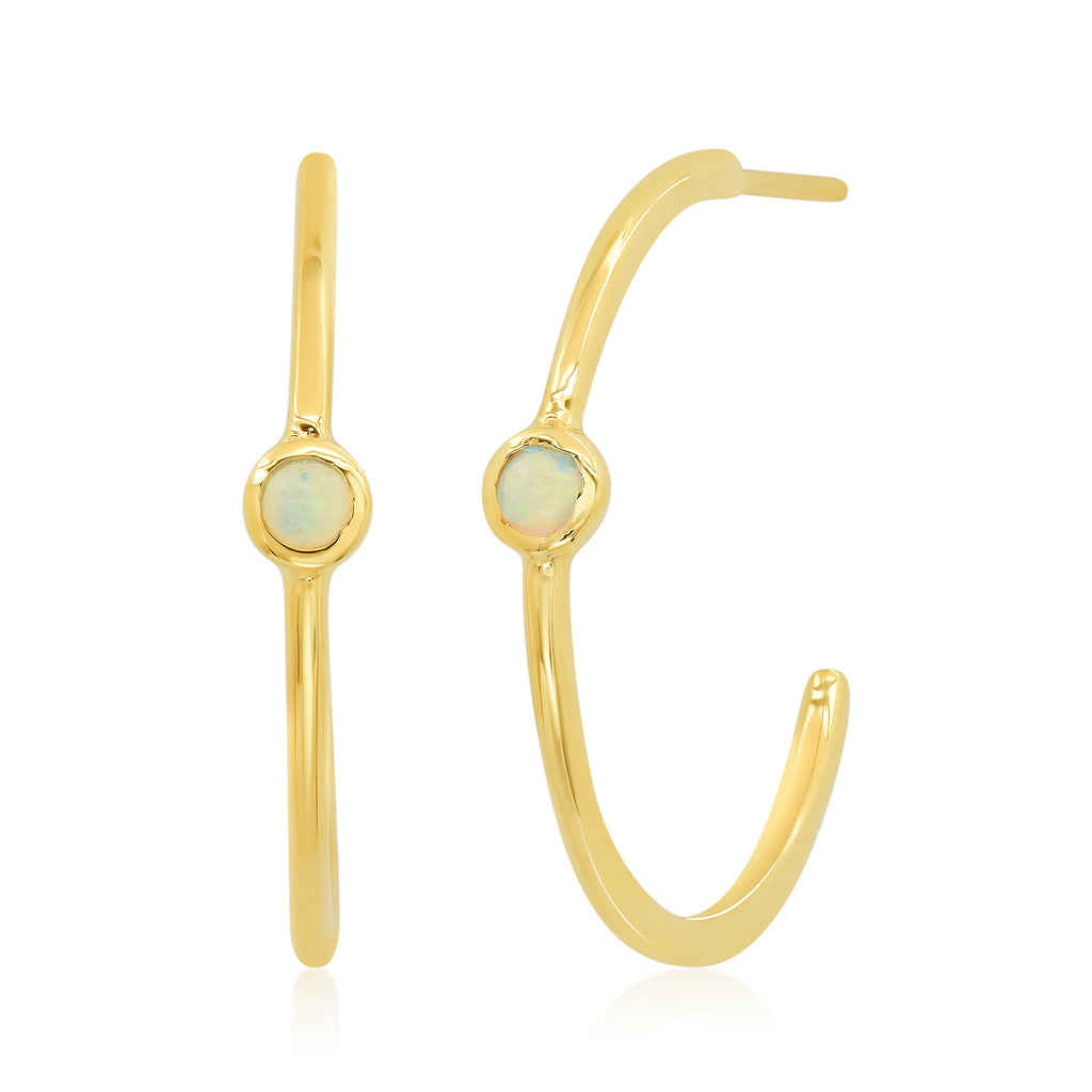 Petite Opal Hoops - Rosedale Jewelry