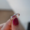 Rose Gold Opal Sapphire Trinity Ring