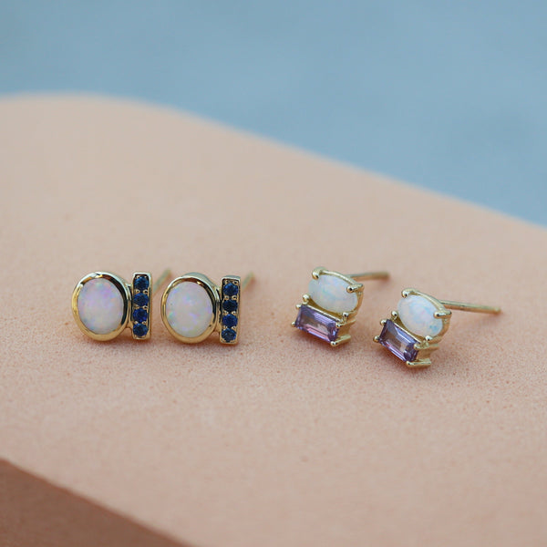 Transcend Opal Sapphire Earrings - Rosedale Jewelry