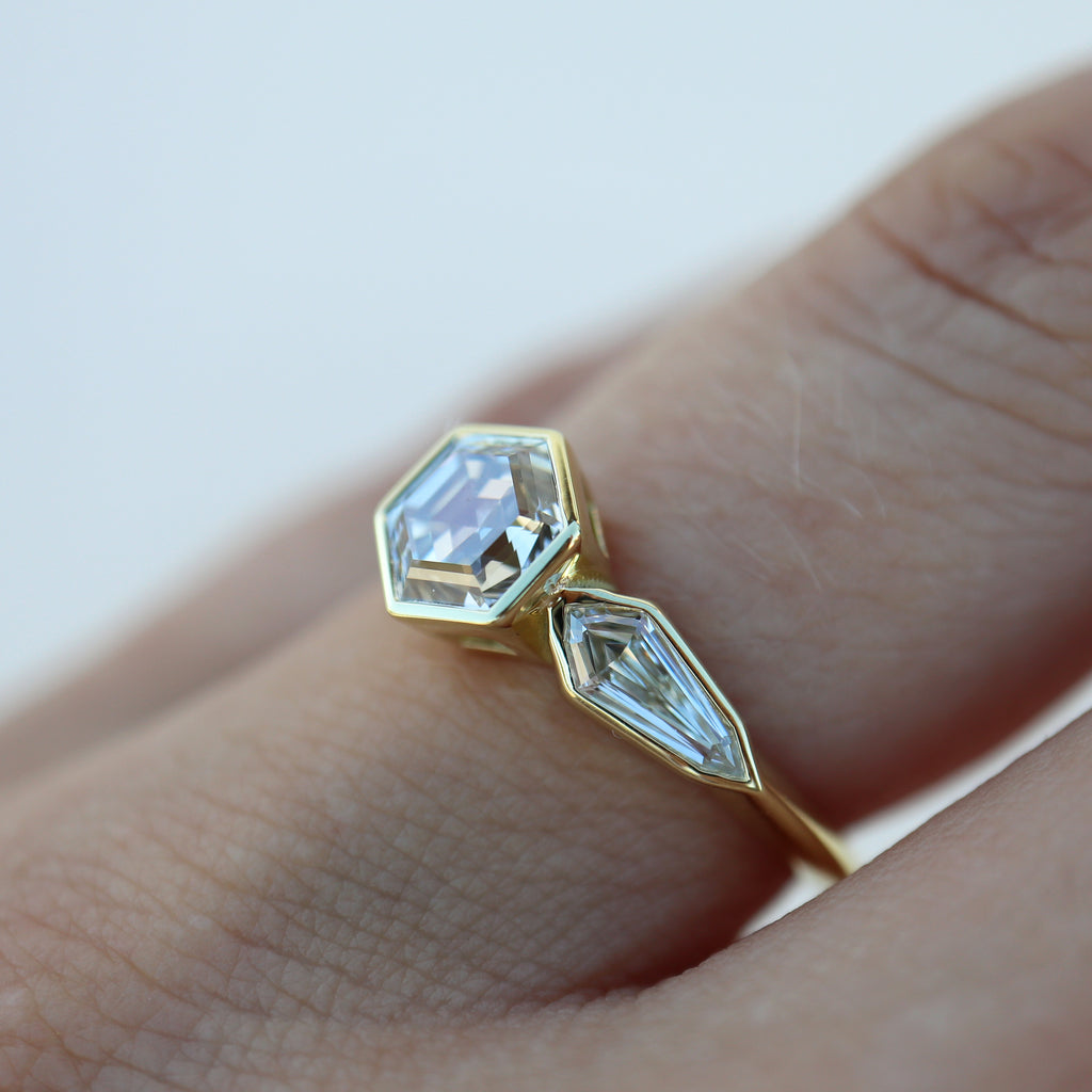 Duality Hexagon Diamond Ring - Rosedale Jewelry