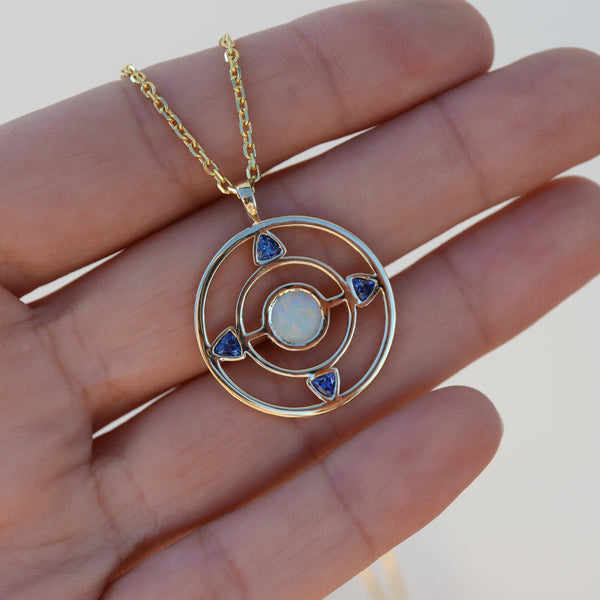 The Evelyn Opal Sapphire Pendant - Rosedale Jewelry