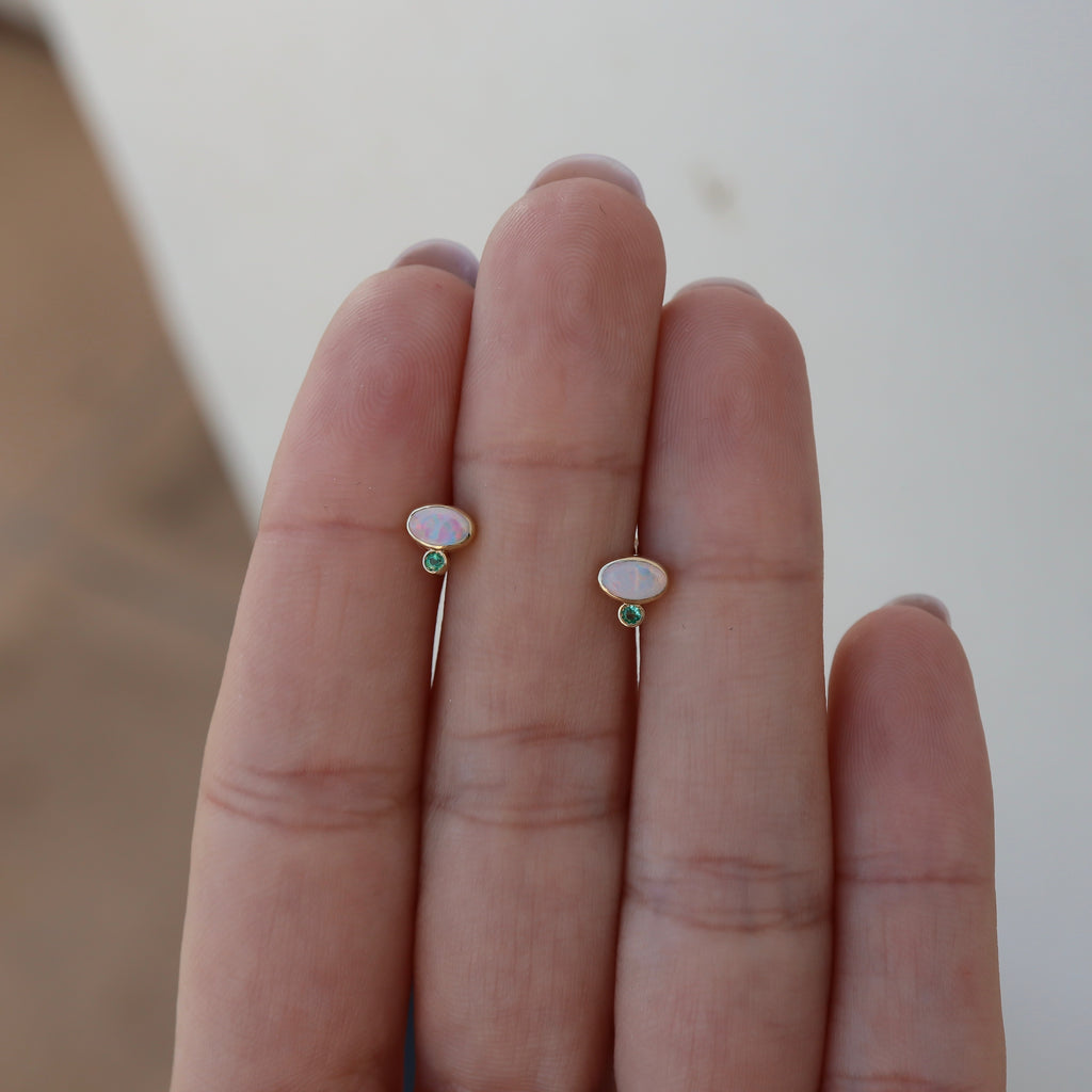 Astra Opal Emerald Earrings - Rosedale Jewelry