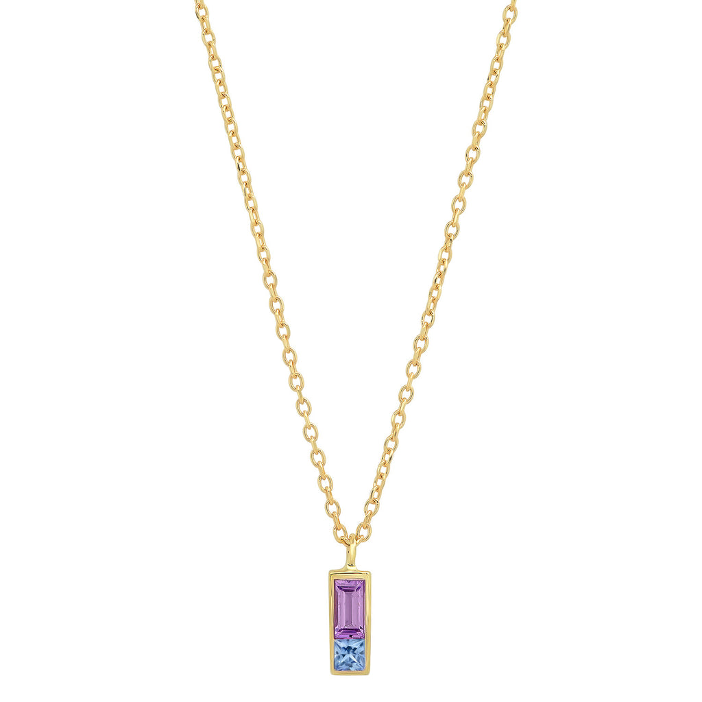 Sapphire Duet Necklace - Purple/Pink - Rosedale Jewelry