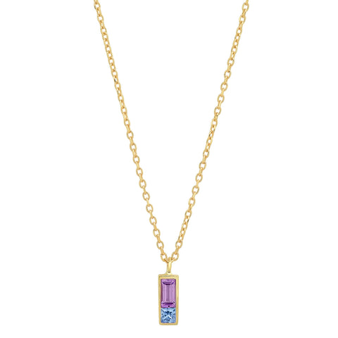 Sapphire Duet Necklace - Purple/Pink - Rosedale Jewelry