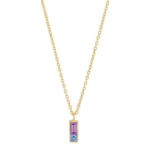 Sapphire Duet Necklace - Purple/Pink - Rosedale Jewelry