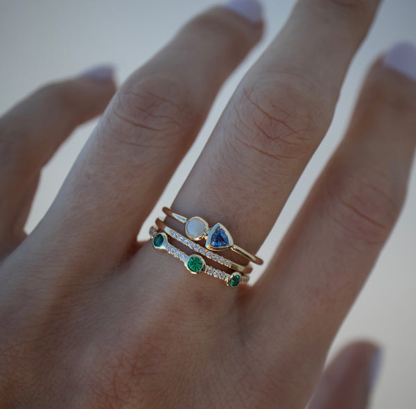 Trinity Pave Emerald Band - Rosedale Jewelry