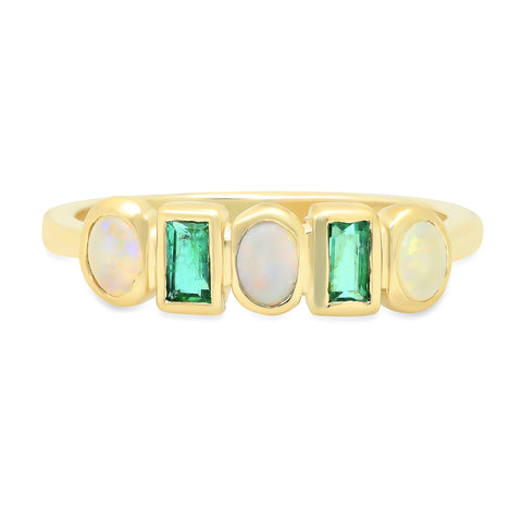 Rhythm Opal and Emerald Band - Rosedale Jewelry