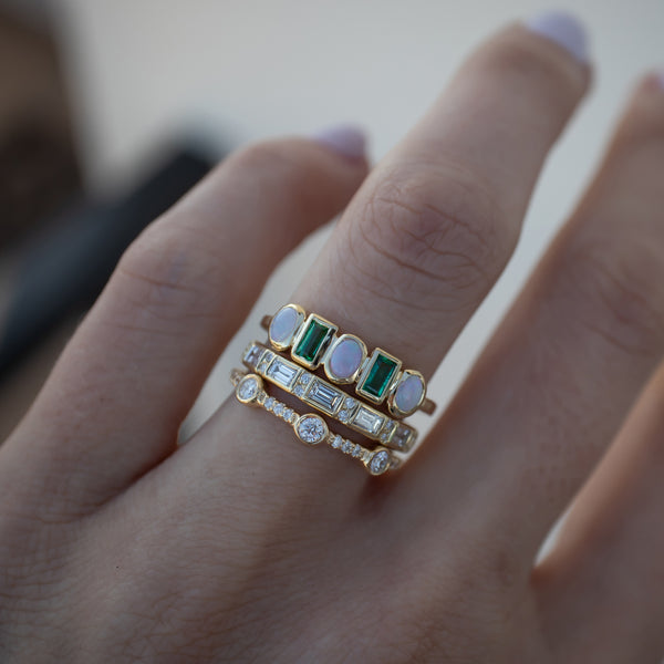 Rhythm Opal and Emerald Band - Rosedale Jewelry